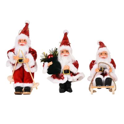 China Fabric Factory Christmas Decorations Fabric Standing Snowmobile Santa Claus Decoration Christmas Tree for sale