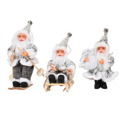 China Snowmobile Standing Santa Claus Decoration Christmas Tree New Christmas Cloth Decorations Cloth for sale