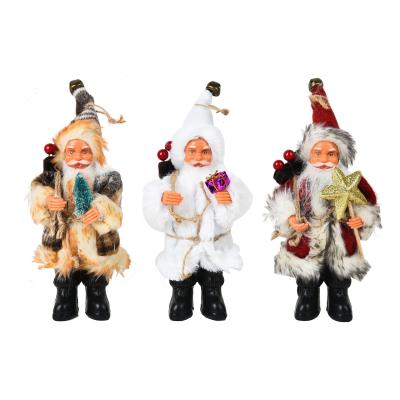 China Fabric Christmas Decorations Holding Plush Santa Claus Doll Ornaments New Christmas Decoration Gifts for sale