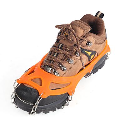 China Wholesale 19 Non-Slip Teeth Ice Snow Anti-Skid Cleats For Shoes With Stainless Steel Chain for sale