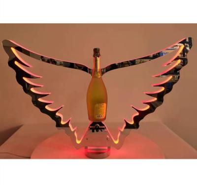 China Highlight for your Rechargeable Mirror Bottle or Gold Bar Customized Wings Bottle Presenter LED VIP Service Tray Glorifier for Night Club Party for sale