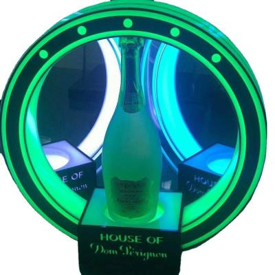 China Unique Style With Luminous Logo Light Customized Stainless Steel Above Acrylic LED Glorifier Display VIP Bottle Display for sale