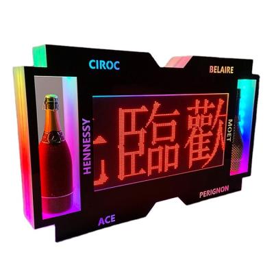 China Mobile Phone Durable APP LED Programmable Scrolling Message Display Board Letters Led Sign Bar VIP Display Screen Bottle Glorifier Presenter for sale