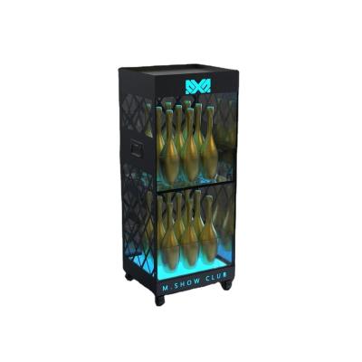 China Viable Hot Sales Nightclub Popular Champagne Cabinet LED Wine Bottle Displayer For Bar for sale