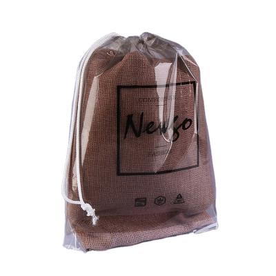 China Recyclable Custom Design Printing Drawstring Printed Plastic Gift Bags Shopping Bag for sale