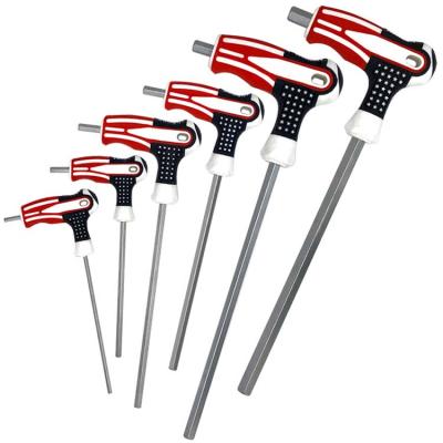 China high hardness & Toughness Premium 3-10mm Handle Allen Key Flat Hex Ball End Screwdriver Wrench Plastic T-Handle Hex Wrench for sale