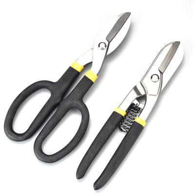 China Anti-Slip Household Iron Scissors 8 Handle 10 12 Inch Sharp-nosed Scissors Tin Scissors Tinsmith Snips Tinners for sale