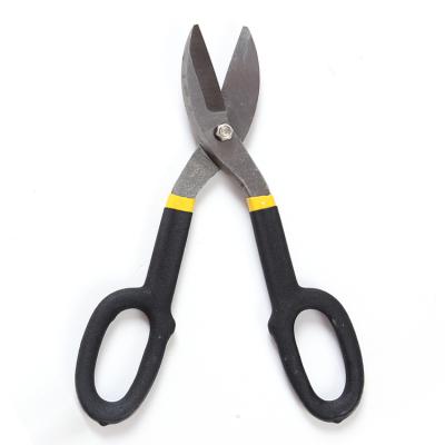 China Soft Edge Logo Iron Scissors Carbon Steel Custom Made Mini Snips Scissors American Type Tin Anti-Slip Handle Snip for sale