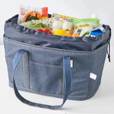 China Soft Portable Shopping Bag Insulated Food Cooler Handbag Foldable Cotton Tote Lunch Thermal Cooler Bag for sale