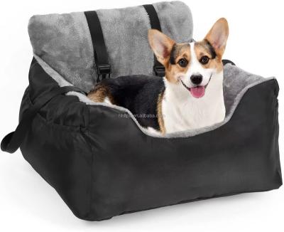 China Water Resistant Comfortable Soft Fleece Dog Car Seat Bed Soft Dog Beds Travel Pet Carrier Bed Pet Car Seat Bag with Safe Belt for sale