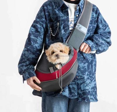 China Comfortable Hand Free Pet Sling Carrier Bag Outdoor Breathable Mesh Dog Cat Crossbody Carrier Bag Dog Travel Bag for sale