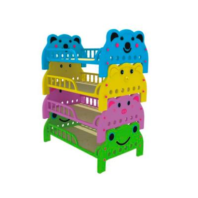 China Plastic wooden children stackable cartoon bed for kindergarten en venta