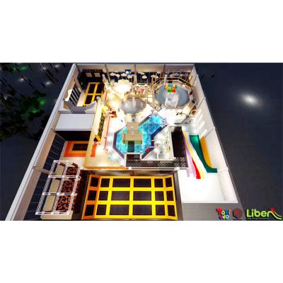 China Sell Well Indoor Amusement Playground Slide Trampoline Park With Large Ball Pit en venta