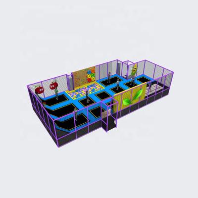 China Eco-friendly Indoor Commercial Bungee Trampoline Park with Ninja Course for sale