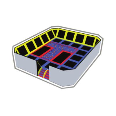 China Hot Sale Black And Yellow Leisure Kids Trampoline for kids and adults en venta