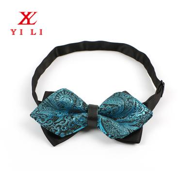 China YiLi Jacquard Woven Handmade Custom Diamond Bow Tie for sale