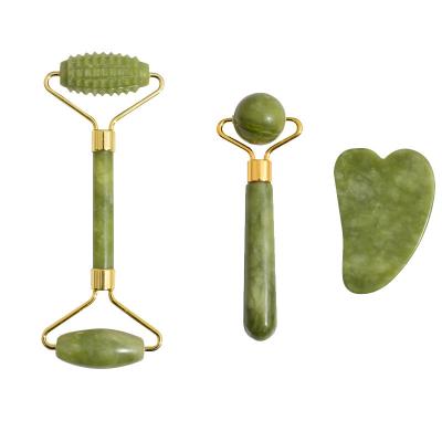 China 2021 Hot Selling Mini Jade Facial Jade Roller Jade Roller 3d Roller Face Massager Green Facial Blood Vessel Removal for sale