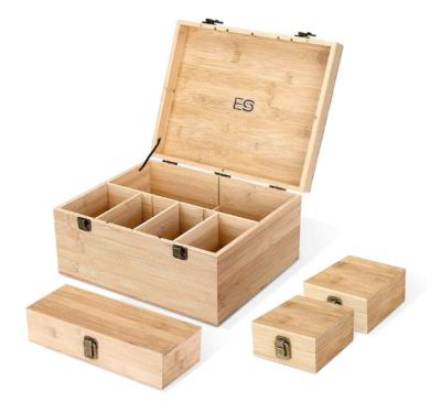 China Handmade Customized Wooden Boxes 4 Compartments Fit Wooden Boxes And Wooden Display Gift Box for sale