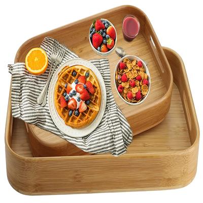 China Professional Wholesale Wooden Sensory Tray Wooden Trays Serving Log Tray for sale