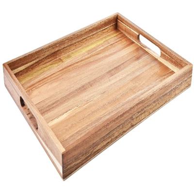 China Wholesale Price Wooden Coffee Serving Serving Tray Professional Acacia Wood Trays Wooden Trays for sale