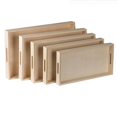 China Wholesale Hotel Wooden High Quality Rectangle Customization Box Packaging Gift Bamboo Walnut Dry Pour Wooden Catering Tray Dinner Plate for sale