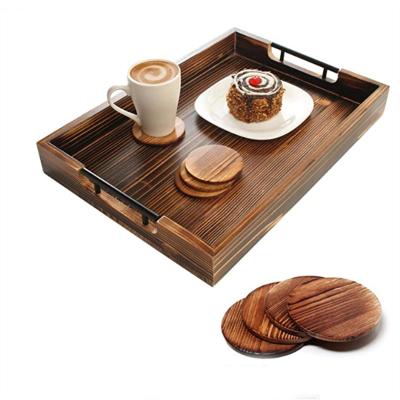 China Multifunctional creative wooden antique wooden tray decorative box household packaging gift tray for sale