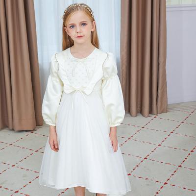 China Regular Daily Wear Baby Kids Baby Flower Tops Tulle Long Sleeve Shirt Girls Casual Dress With Bow for sale