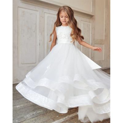 China Regular Custom Made Kids Party Dresses Costume Luxury Elegant Girls Wedding Dresses First Holy Communion Flower Girl Dress For 8 Years Old Child for sale