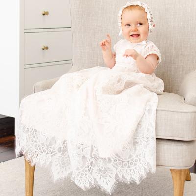 China Anti-wrinkle Yalindars Toddlers Toddlers Vestidos Eid Al-Fitr Dresses Lace Up Baby Dress Easter Christening Baptism Dresses For Infant for sale