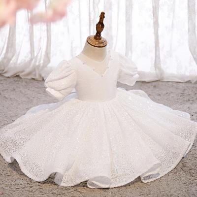 China Wholesale Anti-wrinkle amazon ropa nia ropa infant white infant girl baptism girl dresses with big bow for sale