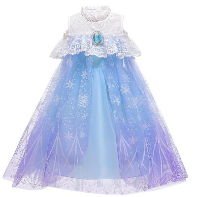 China 2022 Wholesale Anti-wrinkle snow printing elsa frozen princess dresses 2-12 years kids dresses for girls for sale