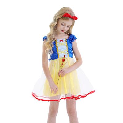 China Yellow Princess Snow White Dresses Movie Girls Halloween Dresses Birthday Party Dress Children Cartoon Cosplay Clothing Formal Kids Costume With Accessory for sale