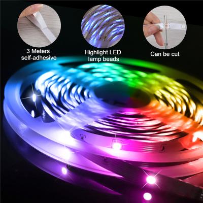 China Home Decoration Color Changing 20m Flexible 5050 RGBW LED Strip Kit With 40 Led Strip Lights Remote 65.6ft IR Keys APP Control 12V Power Supply for sale