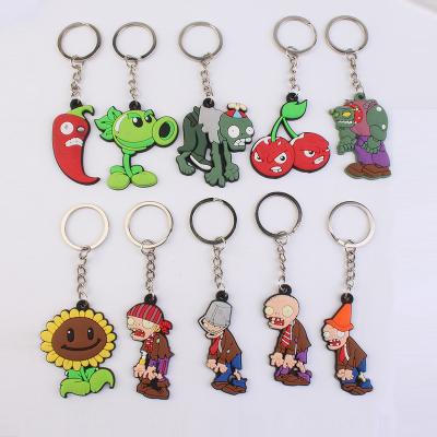 China Cute Custom Logo 2D Cartoon Rubber Keychain Anime Metal Gift 3D Soft PVC Plastic Key Chain Rubber Key Chain for sale