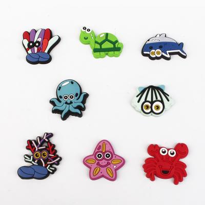 China Custom Made PVC Marine Animal Party Gift Hoop Charm Alphabet Shoe Charms Buckles Shoe Accessories Ornaments Fit For Croc Charms for sale