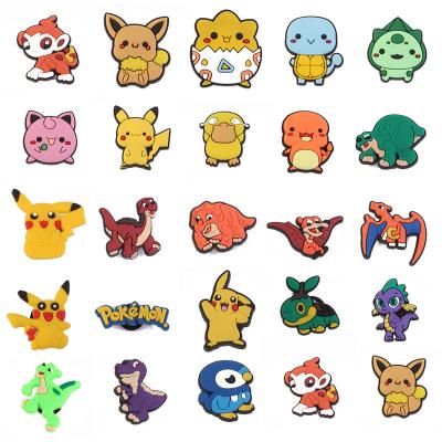 China Hot Wholesale Custom Anime Croc Stitch Croc Shoe Charms Designer Pvc Shoe Accessories Decorations For Hobble Pocket Monsters for sale