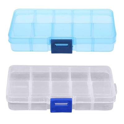 China Plastic Wholesale Transparent Pill Organizer 10 Compartments Travel Plastic Pill Box for sale