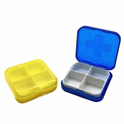 China Mini Cute Wholesale Customized Child Proof Fancy 4 Plastic Eco-friendly Cases Travel Pill Box for sale