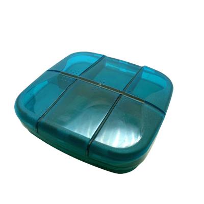 China Plastic Ready To Ship Weekly Container Case Pill Box Holder 6 Comparrtments Storage Box Medicine Pill Tablet Hot Sale for sale