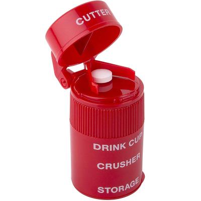 China New Product Amazon Plastic 4 in 1 Tablet Pill Cutter Splitter Crusher with Pill Box for sale