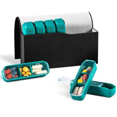 China Plastic Wallet Pill Organizer, Travel Leather Case and Portable Pill Box for sale