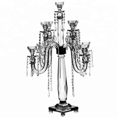 China Weddings Exquisite Transparent 9 A.M. Crystal Candelabra For Event And Wedding Decoration for sale