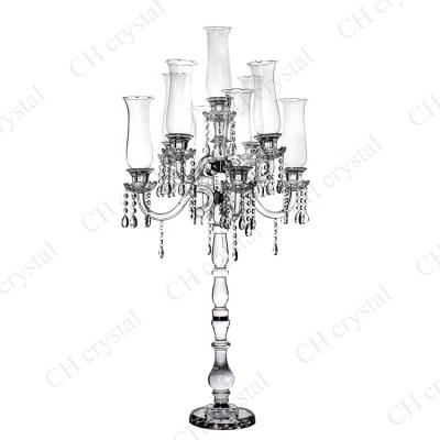 China Weddings Luxury Clear 9 A.M. Crystal Candelabra For Wedding Centerpieces for sale