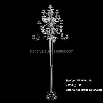 China cc052 Exquisite Floor Stand Weddings 9PM Crystal Candelabra Wedding Crystal Candelabras For Wedding Centerpiece Decoration for sale