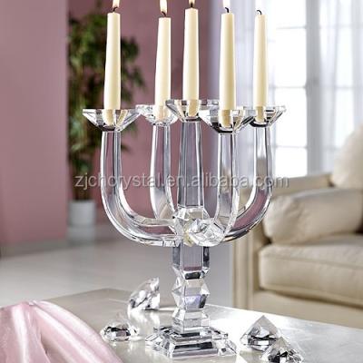 China Weddings high quality clear popular k9 crystal candelabra for wedding centerpiece cc060 for sale