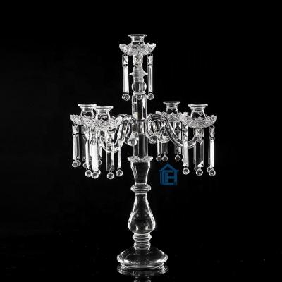 China Wholesale Clear Weddings 5AM Fashion Wedding Crystal Candelabras For Wedding/Home/Restaurant Decoration for sale