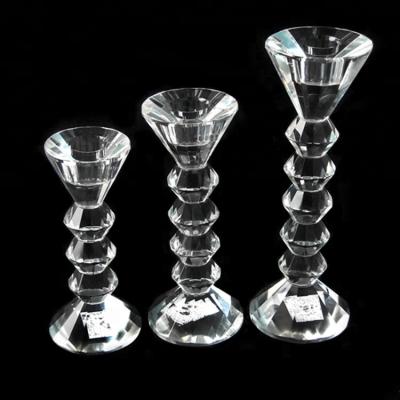 China Beatuiful home decoration K9 crystal candle holder for wedding home decor table centerpiece for sale