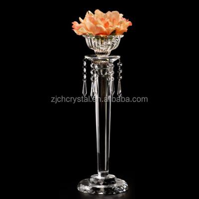 China elegant crystal tall flower stand showy flower stand wedding decoration for wedding 16*50/60/70cm for sale