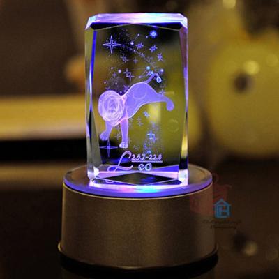 China Pretty Popular China 3d Laser Engraving Crystal Cube Customize Constellation Design k9 Crystal Laser Cube Wholesale for sale