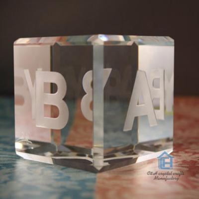 China China crystal glass cube paperweight ornaments feng shui crystals figurines glass craft for home wedding decoration for sale